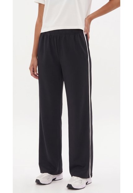 Pantalón Deportivo Negro Fit Ancho Para Mujer
