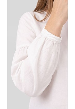 Camiseta Ivory Manga Larga Con Abertura En Espalda Para Mujer