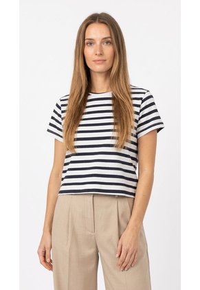 Camiseta Ivory De Rayas Azules Para Mujer