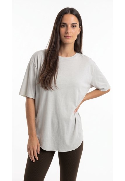 Camiseta Deportiva Beige Para Mujer
