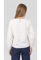 Camiseta Ivory Manga Larga Con Abertura En Espalda Para Mujer de Belife