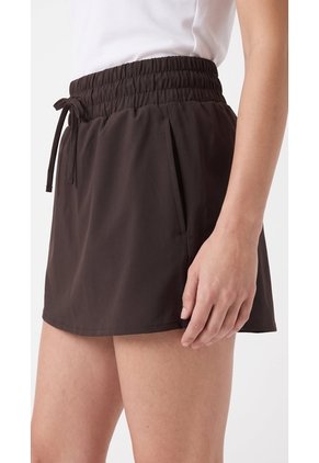 Falda Deportiva Café Con Ciclista Interno Para Mujer