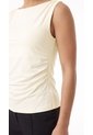 Blusa Ivory Manga Sisa Con Recogido Para Mujer de Belife