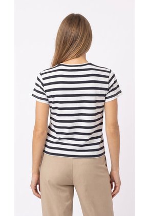 Camiseta Ivory De Rayas Azules Para Mujer