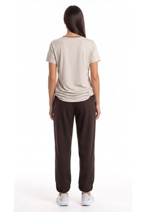 Pantalón Deportivo Café Con Bota Ajustable Para Mujer