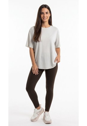 Camiseta Deportiva Beige Para Mujer