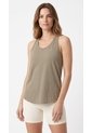 Camiseta Deportiva Taupe Manga Sisa Para Mujer de Belife