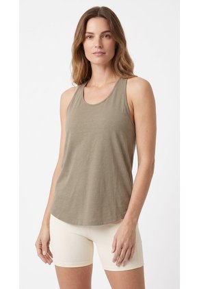Camiseta Deportiva Taupe Manga Sisa Para Mujer