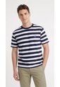 Camiseta De Rayas Azul Oscuro Para Hombre de Belife