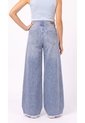 Jean Wide Leg Claro Con Cortes Verticales Para Mujer de Belife
