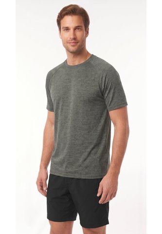 Camiseta Deportiva Gris Raglán Para Hombre Belife