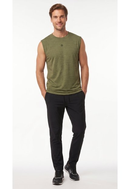 Camiseta Deportiva Manga Sisa Verde Para Hombre