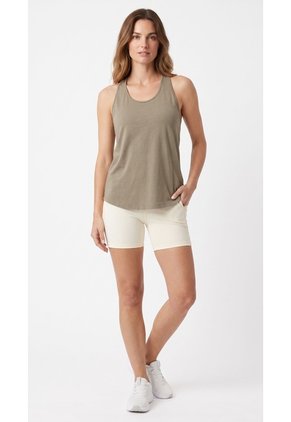 Camiseta Deportiva Taupe Manga Sisa Para Mujer