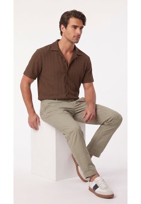 Pantalón Smart Casual Café Para Hombre