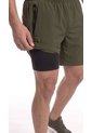 Pantaloneta Deportiva Verde Oscuro Con Ciclista Interno Para Hombre de Belife