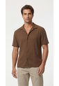 Camisa Café Cuello Resort Para Hombre de Belife