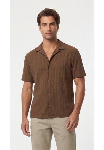 Camisa Café Cuello Resort Para Hombre Belife