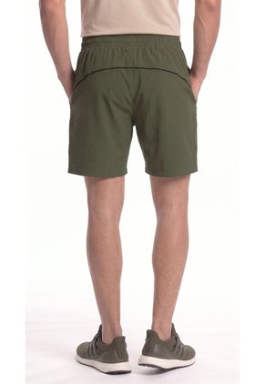 Pantaloneta Deportiva Verde Oscuro Con Ciclista Interno Para Hombre