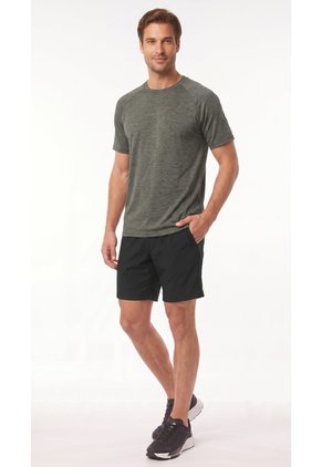 Camiseta Deportiva Gris Raglán Para Hombre