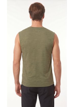 Camiseta Deportiva Manga Sisa Verde Para Hombre