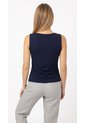 Blusa Azul Oscuro Manga Sisa Con Recogido Para Mujer de Belife