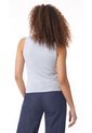 Camiseta Azul Claro Manga Sisa Con Cuello Alto Para Mujer de Belife