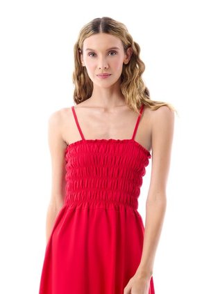 Vestido Resortado Y Cargaderas