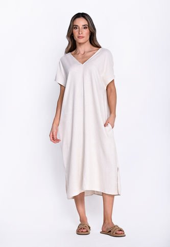 Vestido Largo De Lino Belife