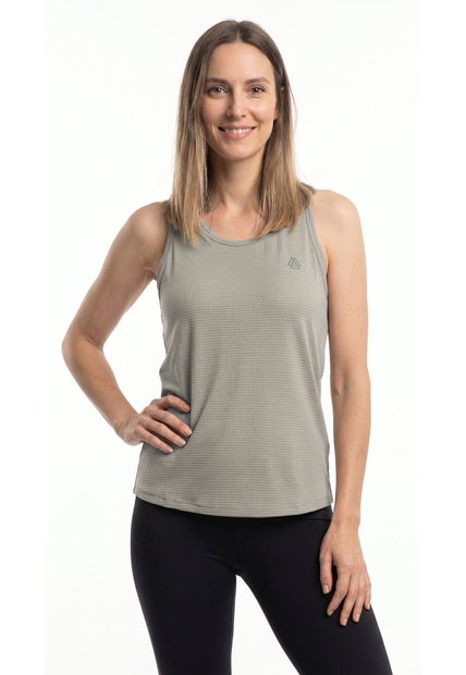 Camiseta Deportiva Manga Sisa Taupe Para Mujer