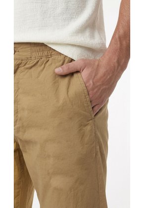 Jogger Café En Drill Para Hombre