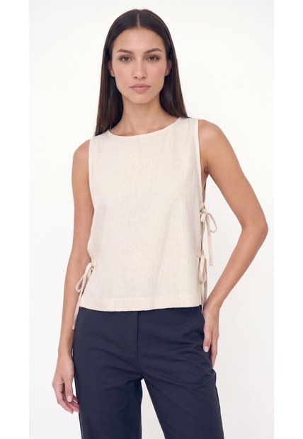 Blusa Manga Sisa Con Amarres Laterales Para Mujer