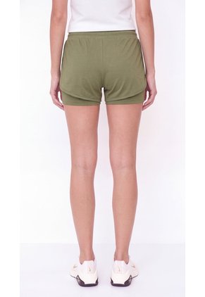 Short Running Verde Oliva Con Licra Interna Para Mujer