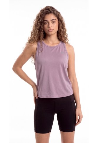 Camiseta Deportiva Manga Sisa Lila Para Mujer Belife