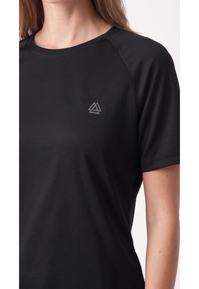 Camiseta Deportiva Transpirable Negra Para Mujer
