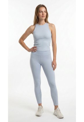 Legging Deportivo Azul Claro Con Pretina En Rib Para Mujer