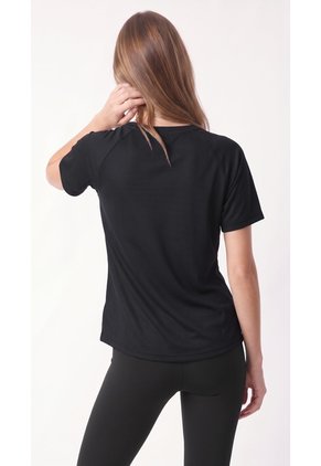 Camiseta Deportiva Transpirable Negra Para Mujer