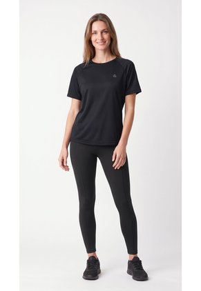 Camiseta Deportiva Transpirable Negra Para Mujer