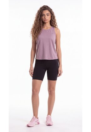 Camiseta Deportiva Manga Sisa Lila Para Mujer