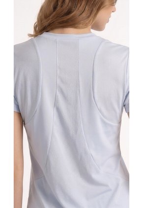 Camiseta Deportiva Azul Claro Con Bloques Transpirables Para Mujer