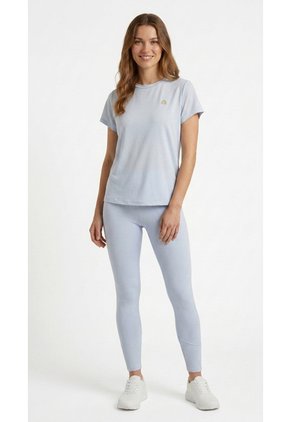 Camiseta Deportiva Azul Claro Con Bloques Transpirables Para Mujer