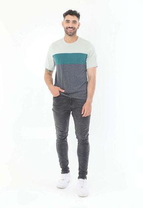 Camiseta Verde En Bloques Para Hombre Belife