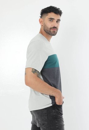 Camiseta Verde En Bloques Para Hombre Belife