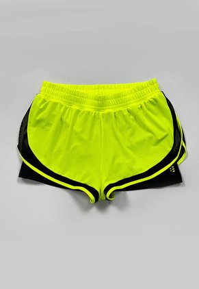 Short Deportivo Amarillo Neon Con Ciclista Interno Para Mujer Belife.-.