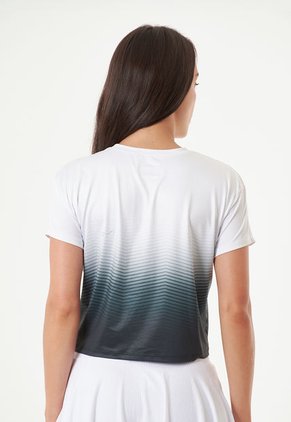 Camiseta Deportiva Blanca Sublimada Para Mujer Belife