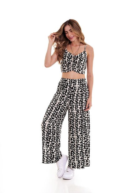 Pantalón Negro Bota Amplia Mujer Belife