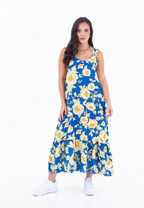 Vestido Amarillo Oro Viejo Con Cargadera Ancha Para Mujer Belife