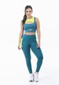 Legging Deportivo Verde Cortes Contraste Para Mujer Belife.- de Belife