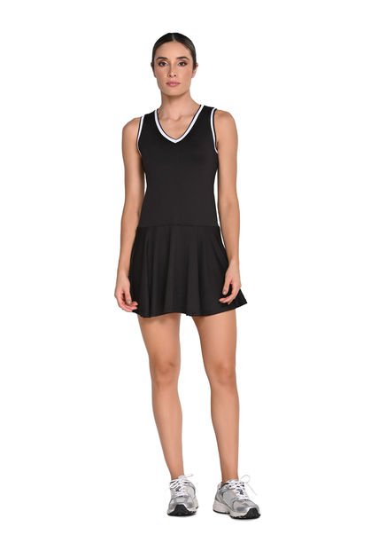 Vestido Deportivo Negro En Poliéster Para Mujer