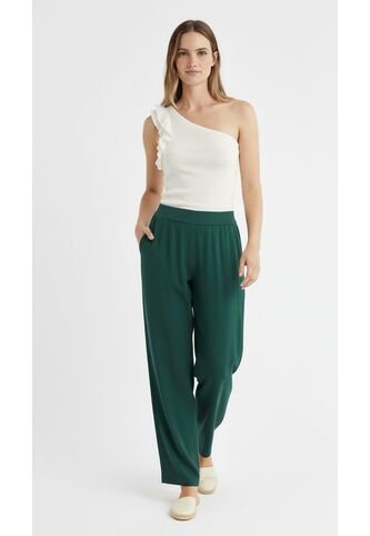Pantalón Verde Amplio Mujer Belife