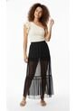 Falda Negra En Tela Malla Para Mujer de Belife